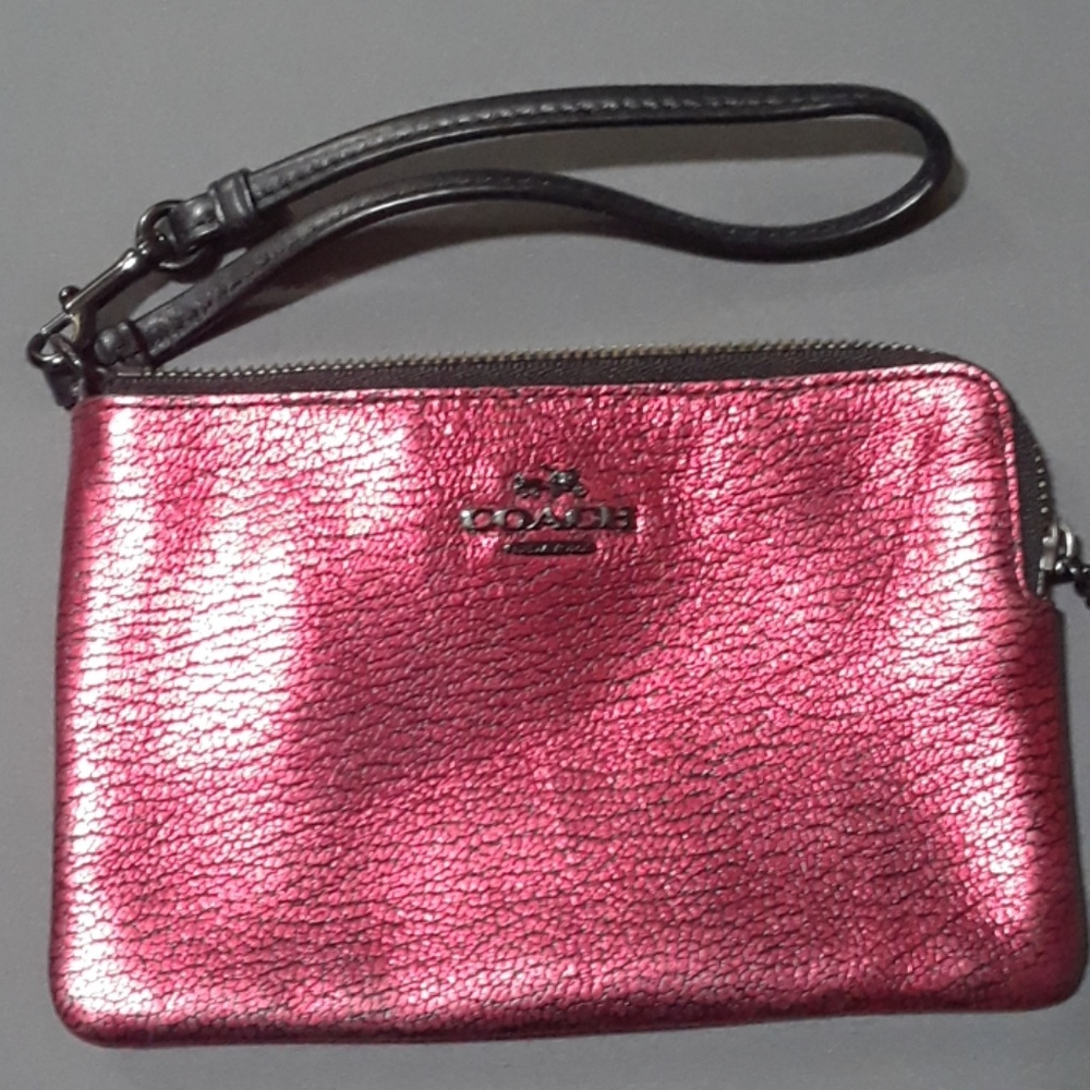 Coach Metallic Red Wristlet